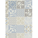 Sol PVC - Provence Azur carreaux de ciment bleu - Booster GERFLOR - rouleau 2M