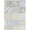 Sol PVC - Provence Azur carreaux de ciment bleu - Booster GERFLOR - rouleau 2M