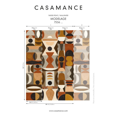 Panoramique Modelage bleu céladon - L'ATELIER - Casamance - 75564282