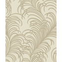 Papier peint Cabaret Cream plumes dorées - Stylist - Grandeco - A46502