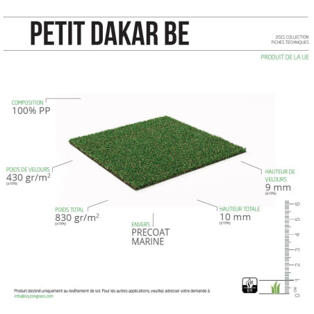 Gazon synthétique Petit Dakar vert 7265 - ORYZON - rouleau 4M