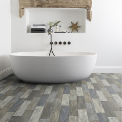Sol PVC - Seaside Blue parquet vintage - Booster GERFLOR - rouleau 4M