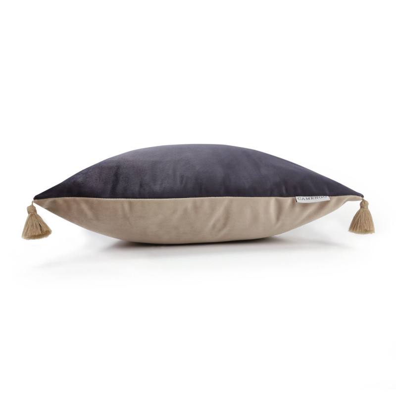 Housse de coussin 45x45 COULISSE BICOLORE reglisse - Camengo Life
