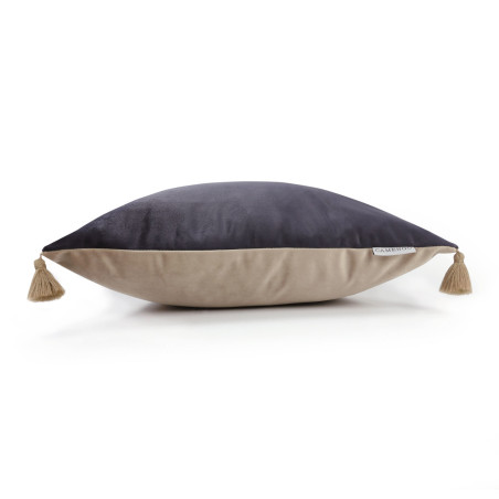 Housse de coussin 45x45 COULISSE BICOLORE reglisse - Camengo Life