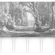 Panoramique intisséBallade au parc noir gravure 300x310_L - LES BELLES TOILES DE JOUY - Casadeco - LBTJ87989209