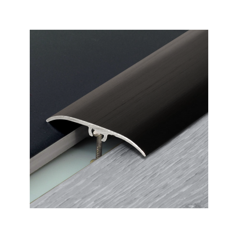 Barre de seuil "Aluminium" brossé noir - 2,70mx41mm - multi-niveaux - Dinafix - DINAC