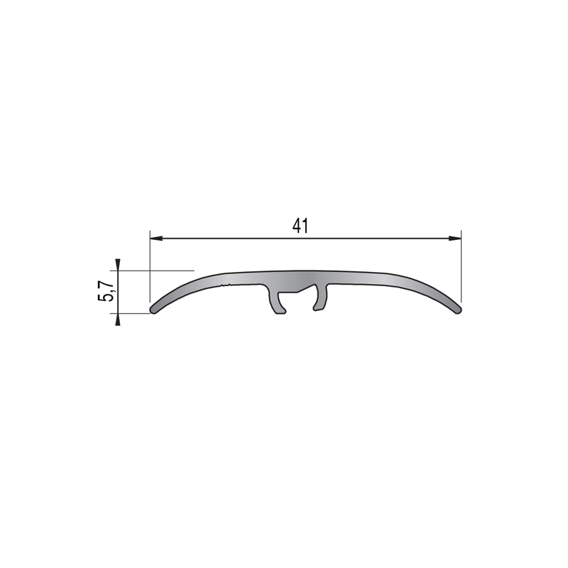 Barre de seuil "Aluminium" brossé noir - 2,70mx41mm - multi-niveaux - Dinafix - DINAC