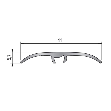 Barre de seuil "Aluminium" brossé noir - 2,70mx41mm - multi-niveaux - Dinafix - DINAC