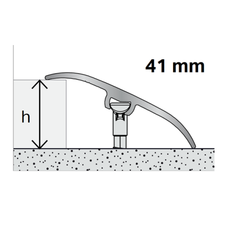 Barre de seuil "Aluminium" brossé noir - 2,70mx41mm - multi-niveaux - Dinafix - DINAC