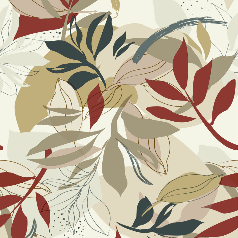 Papier peint intissé Végétal Aquarelle terracotta et beige - Grandeco - 182401