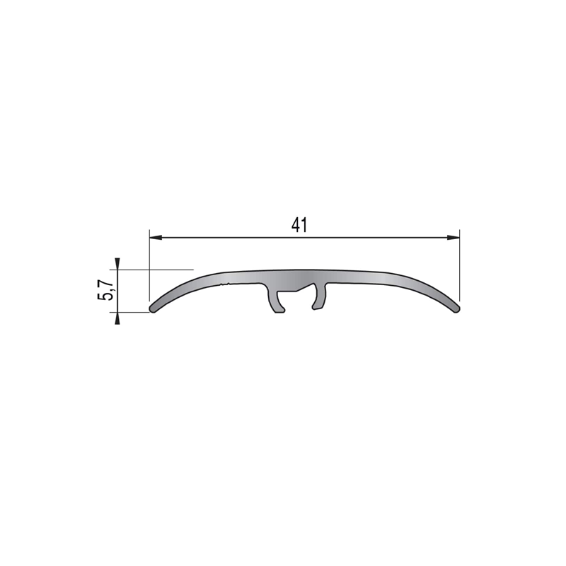 0,93mx41mm - Barre de seuil Brossé noir - invisible multi-niveaux Hamony - DINAC