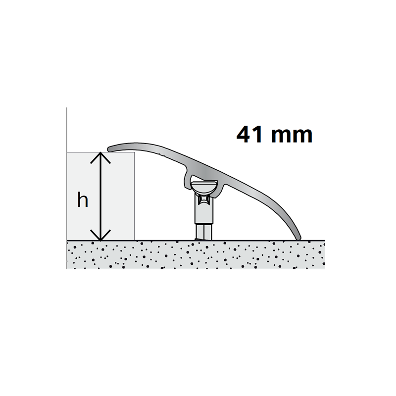 0,93mx41mm - Barre de seuil Brossé noir - invisible multi-niveaux Hamony - DINAC