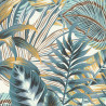 Papier peint intissé tropical PAOLA bleu et jaune - Rasch 833997