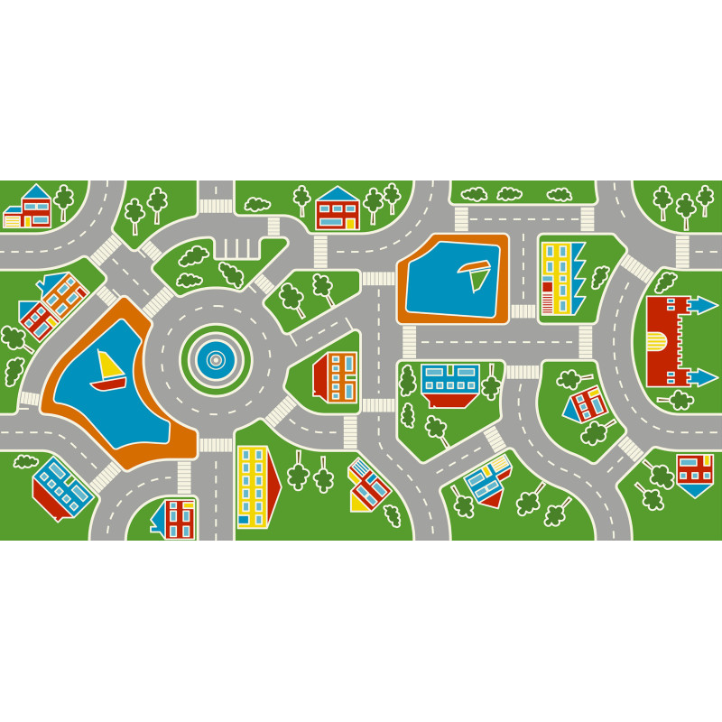 Sol PVC - Road Trip circuit enfant - Bartesa BEAUFLOR - rouleau 4M