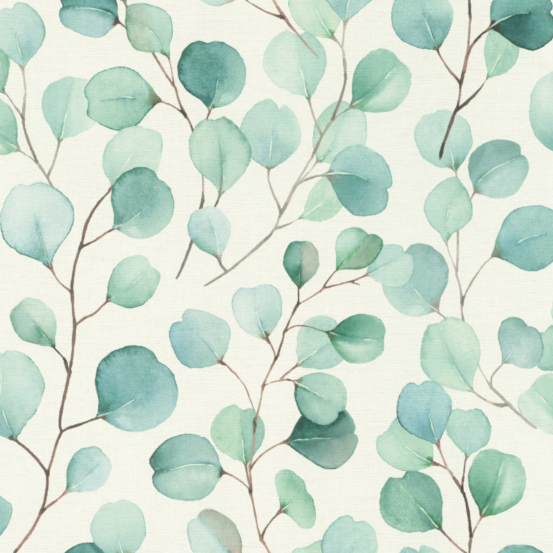 Papier peint vinyle intissé EUCALYPTUS  vert - Rasch 691702