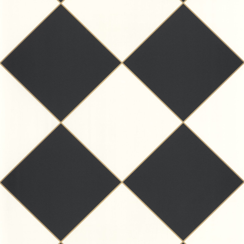 Papier peint Checkmate noir blanc et or - MOONLIGHT 2 - Caselio - MLGT104250964