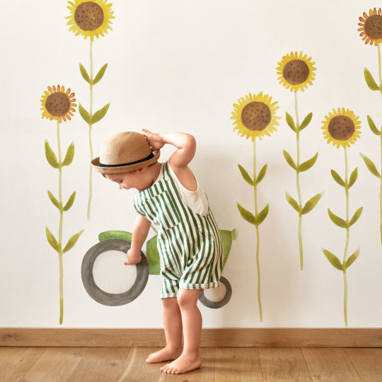 Stickers adhésif Décor Pré-encollé Tournesol Sunflower Jaune Soleil - ONCE UPON A TIME - Casadeco - OUAT88602764