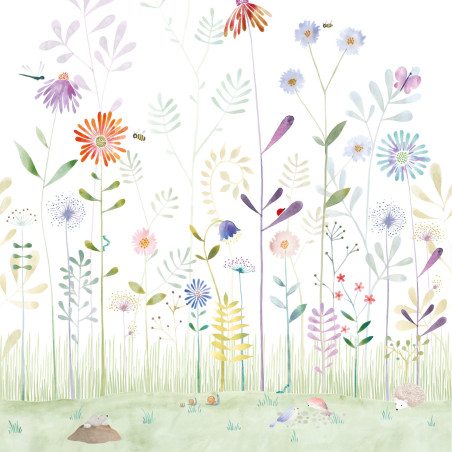 Panoramique intissé The Garden Small World Escargot 200x310 cm_L - ONCE UPON A TIME - Casadeco - OUAT88287204