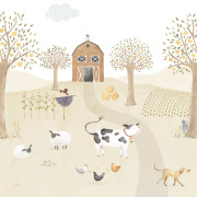 Panoramique intissé The Farm Adventures Vache 200x280 cm_Moyen - ONCE UPON A TIME - Casadeco - OUAT88337003