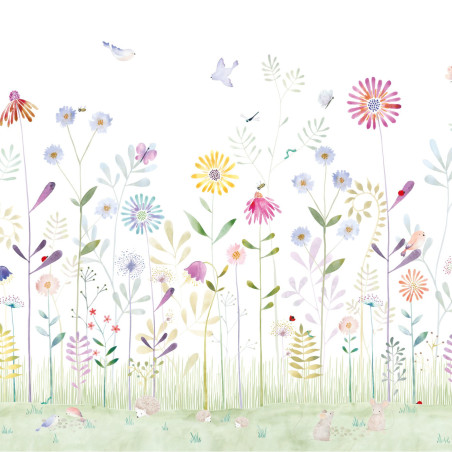 Panoramique intissé The Garden Small World Bouquet 400x250 cm Full_S - ONCE UPON A TIME - Casadeco - OUAT88557810