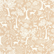 Papier Peint intissé Poetic Forest beige camel - ONCE UPON A TIME - Casadeco - OUAT88262597