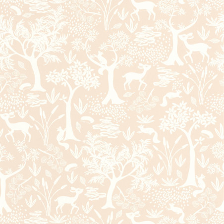 Papier Peint intissé Poetic Forest rose nude - ONCE UPON A TIME - Casadeco - OUAT88264232