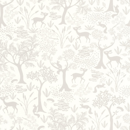 Papier Peint intissé Poetic Forest gris duvet - ONCE UPON A TIME - Casadeco - OUAT88269400