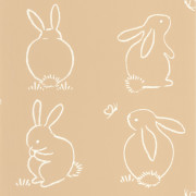 Papier Peint intissé Funny Bunny beige camel- ONCE UPON A TIME - Casadeco - OUAT88381887