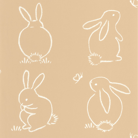 Papier Peint intissé Funny Bunny beige camel- ONCE UPON A TIME - Casadeco - OUAT88381887