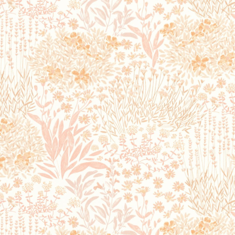 Papier Peint intissé Flowered Grove rose nude - ONCE UPON A TIME - Casadeco - OUAT88304419