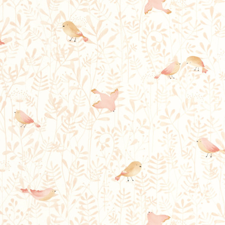 Papier Peint intissé Flying Bird rose nude - ONCE UPON A TIME - Casadeco - OUAT88314120