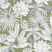 Papier Peint intissé odyssee hawai vert kaki - GREEN & CO - Caselio - GCO101437167