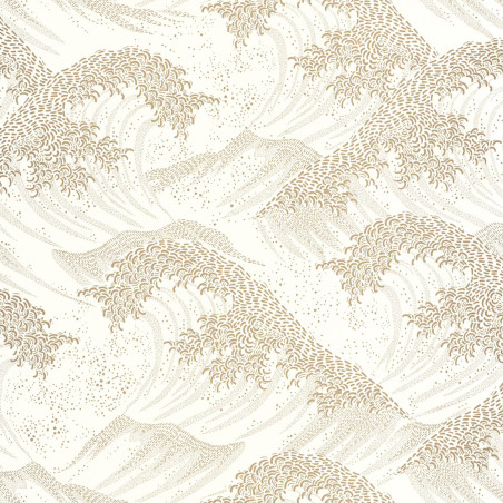 Papier peint Waves blanc et or - MOONLIGHT 2 - Caselio - MLGT104360262