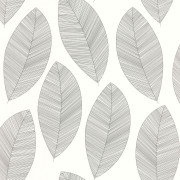 Papier peint Graphic Leaves blanc et noir - MOONLIGHT 2 - Caselio - MLGT104310927