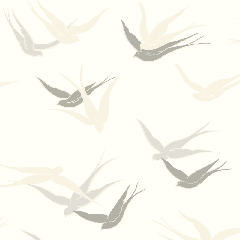 Papier Peint intissé Swallow blanc neige - TWENTIES - Casadeco - TWNT88630212
