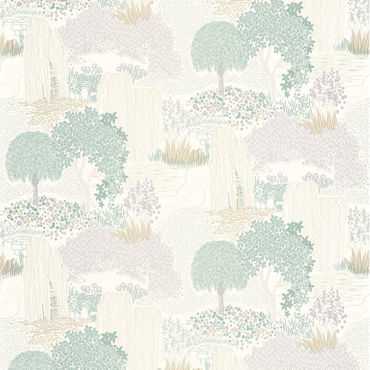 Papier Peint intissé Niwa vert sauge - KYOTO - Casadeco - KYTO88727241