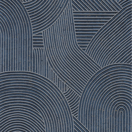 Papier Peint intissé Jardin des Pierres bleu encre - KYOTO - Casadeco - KYTO88756819