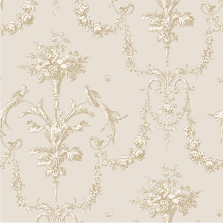 Papier Peint intissé Corne d'abondance beige ficelle - LES BELLES TOILES DE JOUY - Casadeco - LBTJ87921104