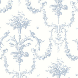 Papier Peint intissé Corne d'abondance bleu faïence - LES BELLES TOILES DE JOUY - Casadeco - LBTJ87926716