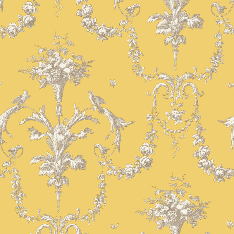Papier Peint intissé Corne d'abondance jaune soleil - LES BELLES TOILES DE JOUY - Casadeco - LBTJ87922524