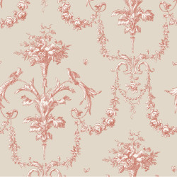 Papier Peint intissé Corne d'abondance rouge carmin - LES BELLES TOILES DE JOUY - Casadeco - LBTJ87928213