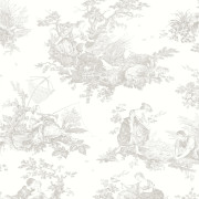 Papier Peint intissé Scène d'été gris perle - LES BELLES TOILES DE JOUY - Casadeco - LBTJ87919103