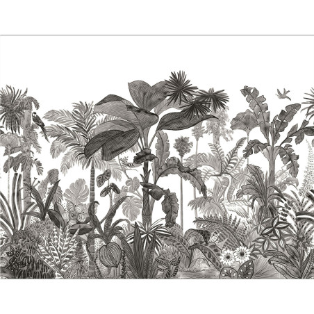 Panoramique intissé Exotica noir et blanc - MOONLIGHT 2 - Caselio - MLGT104120912