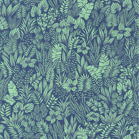 Papier peint Napa Valley indigo et menthe - CALIFORNIA - Casadeco - CALF88826767