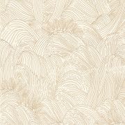 Papier peint Marée Haute blanc et doré - L'ILE AUX OISEAUX - Casamance - 75901936