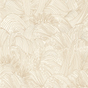 Papier peint Marée Haute blanc et doré - L'ILE AUX OISEAUX - Casamance - 75901936