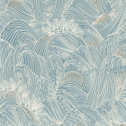 Papier peint Marée Haute bleu persan - L'ILE AUX OISEAUX - Casamance - 75902242