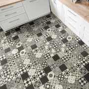 Dalle PVC clipsable - Carreaux ciment noir et gris - Amadora - ClicJeDecore