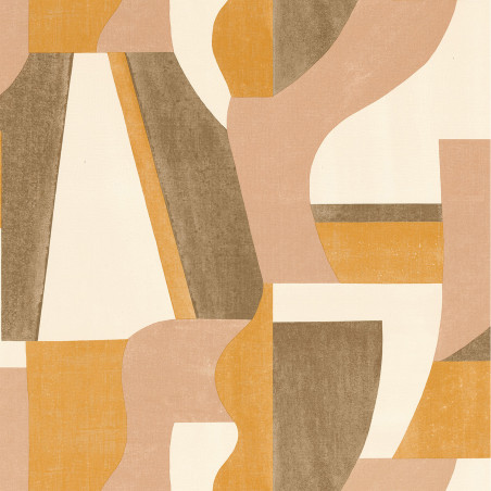 Papier peint Gino ocre et nude - MOUVEMENTS - Casamance - 76001834