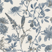 Papier peint Jardin fleuri - bleu et doré - ELEGANCE  - Ugepa - M45801